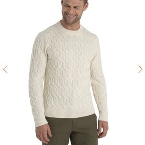 Men's Merino Cable Knit Crew Sweater XL